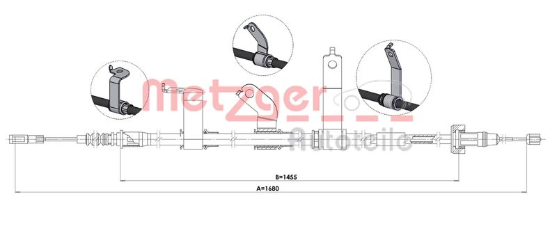 METZGER AUTOTEILE 1.KI016 Cable Pull, parking brake