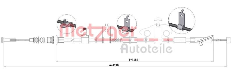 METZGER AUTOTEILE 1.MA006 Cable Pull, parking brake