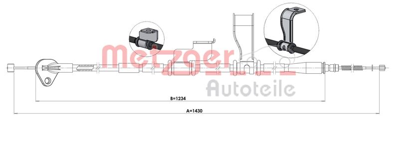 METZGER AUTOTEILE 1.HY003 Cable Pull, parking brake