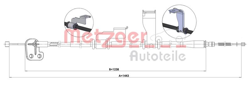 METZGER AUTOTEILE 1.HY004 Cable Pull, parking brake