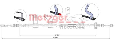 Cable Pull, parking brake METZGER AUTOTEILE 1.KI017