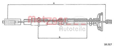 Cable Pull, clutch control METZGER AUTOTEILE 10.317