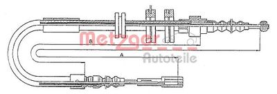 Cable Pull, parking brake METZGER AUTOTEILE 10.4091