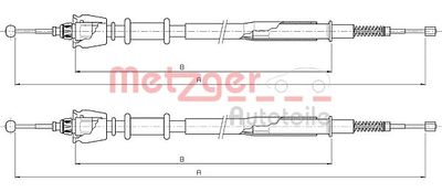 Cable Pull, parking brake METZGER AUTOTEILE 10.5235