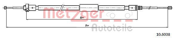 METZGER AUTOTEILE 10.6038 Cable Pull, parking brake