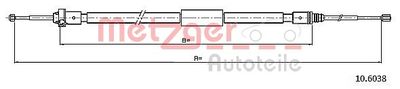 Cable Pull, parking brake METZGER AUTOTEILE 10.6038
