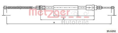 Cable Pull, parking brake METZGER AUTOTEILE 10.6202