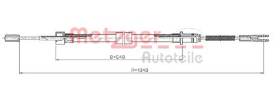 Cable Pull, parking brake METZGER AUTOTEILE 10.7814