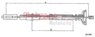 Cable Pull, clutch control METZGER AUTOTEILE 10.340