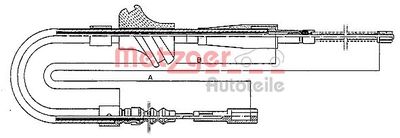 Cable Pull, parking brake METZGER AUTOTEILE 10.409