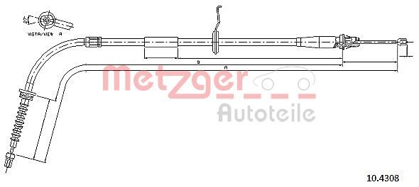METZGER AUTOTEILE 10.4308 Cable Pull, parking brake