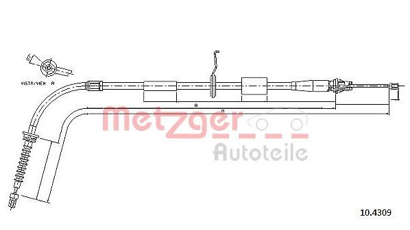METZGER AUTOTEILE 10.4309 Cable Pull, parking brake