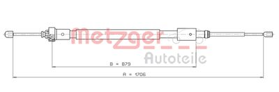 Cable Pull, parking brake METZGER AUTOTEILE 10.4525