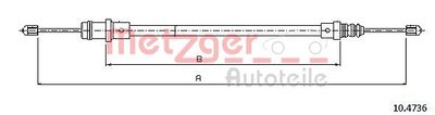 Cable Pull, parking brake METZGER AUTOTEILE 10.4736