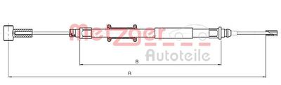 Cable Pull, parking brake METZGER AUTOTEILE 10.4744