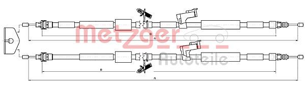METZGER AUTOTEILE 10.5452 Cable Pull, parking brake