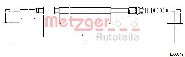 METZGER AUTOTEILE 10.6043 Cable Pull, parking brake