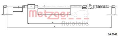 Cable Pull, parking brake METZGER AUTOTEILE 10.6043