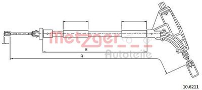 Cable Pull, parking brake METZGER AUTOTEILE 10.6211