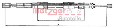 Cable Pull, parking brake METZGER AUTOTEILE 10.720
