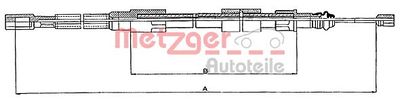 Cable Pull, parking brake METZGER AUTOTEILE 10.7211