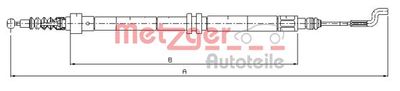 Cable Pull, parking brake METZGER AUTOTEILE 10.7392