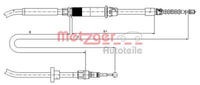 Cable Pull, parking brake METZGER AUTOTEILE 10.7484