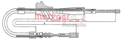 Cable Pull, parking brake METZGER AUTOTEILE 10.7502