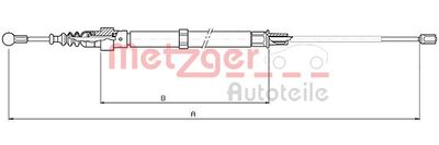 Cable Pull, parking brake METZGER AUTOTEILE 10.7508