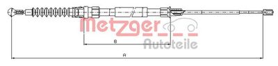 Cable Pull, parking brake METZGER AUTOTEILE 10.7518