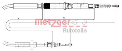 Cable Pull, parking brake METZGER AUTOTEILE 10.7589