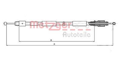 Cable Pull, parking brake METZGER AUTOTEILE 10.7634