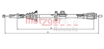 Cable Pull, parking brake METZGER AUTOTEILE 10.8061