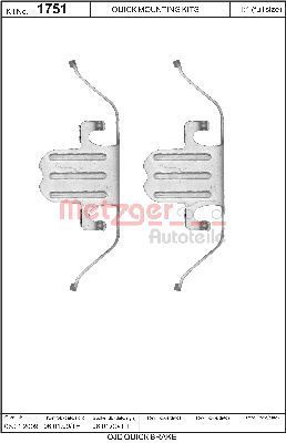 METZGER AUTOTEILE 109-1751 Accessory Kit, disc brake pad