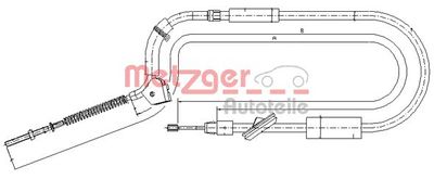 Cable Pull, parking brake METZGER AUTOTEILE 10.9332