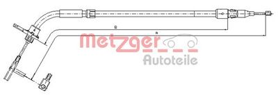 Cable Pull, parking brake METZGER AUTOTEILE 10.9333