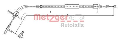 Cable Pull, parking brake METZGER AUTOTEILE 10.9334