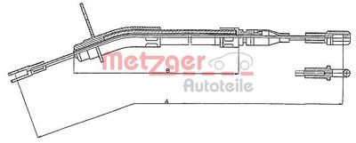 Cable Pull, parking brake METZGER AUTOTEILE 10.935
