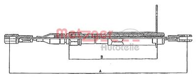Cable Pull, parking brake METZGER AUTOTEILE 10.943