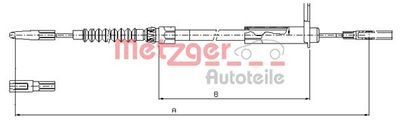 Cable Pull, parking brake METZGER AUTOTEILE 10.9456