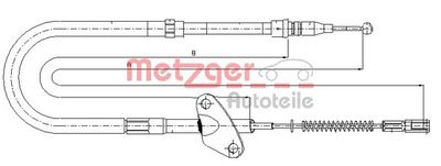 Cable Pull, parking brake METZGER AUTOTEILE 10.9871