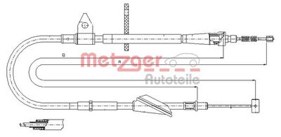 Cable Pull, parking brake METZGER AUTOTEILE 11.5743
