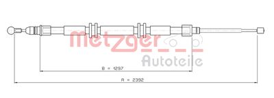 Cable Pull, parking brake METZGER AUTOTEILE 11.6686