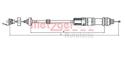 Cable Pull, clutch control METZGER AUTOTEILE 11.2199