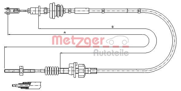 METZGER AUTOTEILE 11.2255 Cable Pull, clutch control