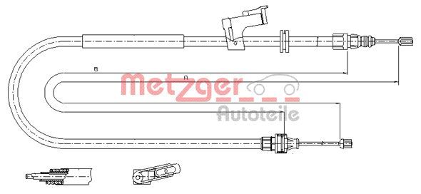 METZGER AUTOTEILE 11.5495 Cable Pull, parking brake
