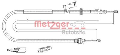 Cable Pull, parking brake METZGER AUTOTEILE 11.5495