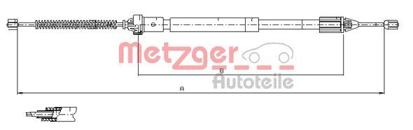 METZGER AUTOTEILE 11.6597 Cable Pull, parking brake