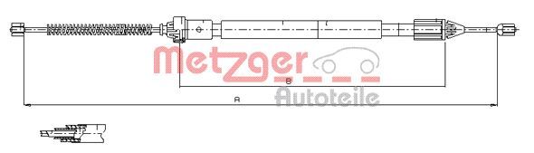 METZGER AUTOTEILE 11.6598 Cable Pull, parking brake