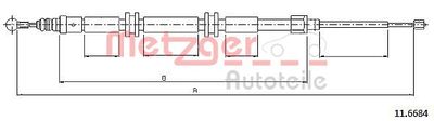 Cable Pull, parking brake METZGER AUTOTEILE 11.6684